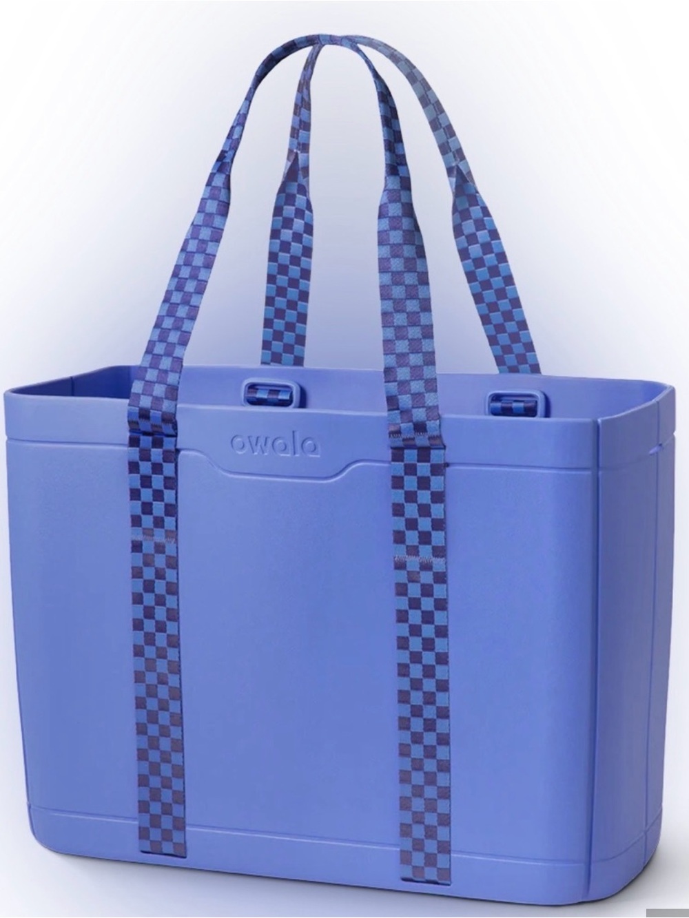 Owala The Sun-Day Collapsible Tote - Purple with Black Check Straps NWT